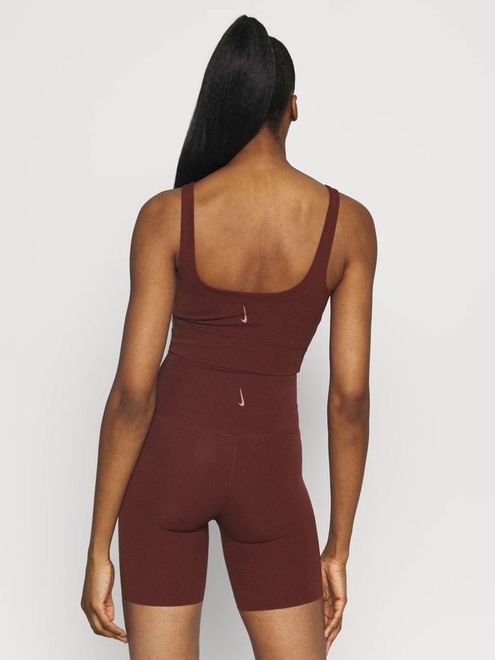 Nike Yoga Luxe Top & Short in Russet Red